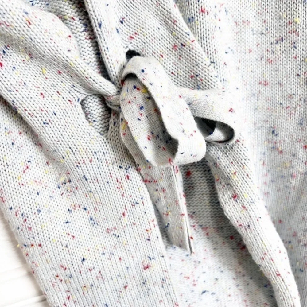 LOFT Sweater Poncho XS/S Pastel Blue Confetti Speckled Cotton Knit Oversized